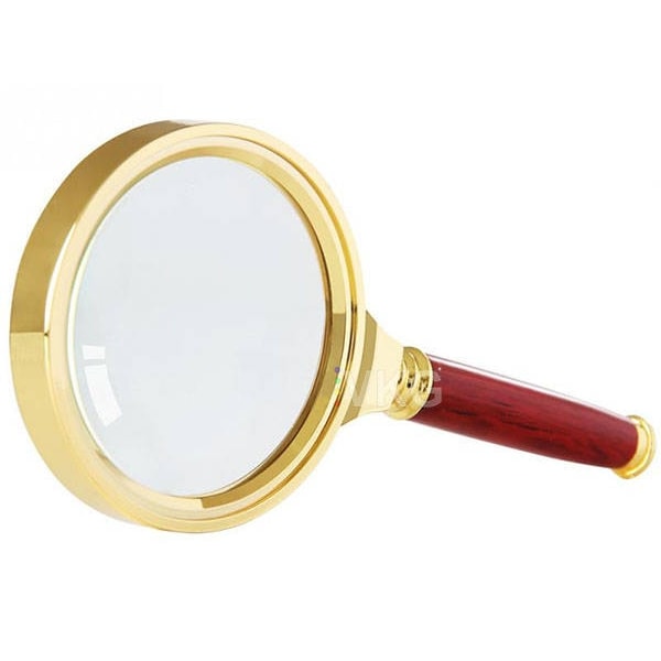 Klassisk hantering lupa 80mm guldglas elegant