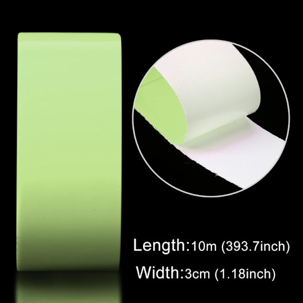 Självlysande Tejp Grön / Glow in the Dark - 3 cm x 10 meter Green