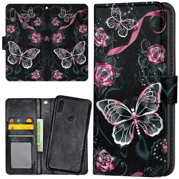 Huawei Y6 (2019) - Mobilcover/Etui Cover Sommerfugle