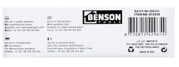 Penselset syntet 5-pack platt