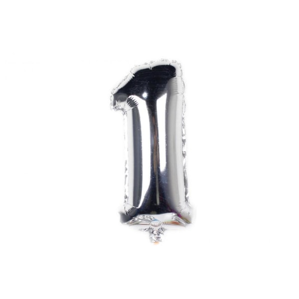 Numeroilmapallo / Metallic Balloon 34 cm - hopea Silver 1