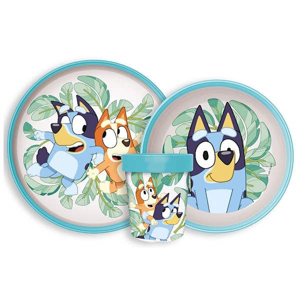 Bluey Leaves halkfritt middagsset, mikropartikelsset