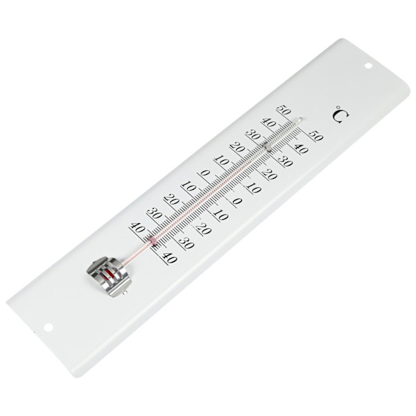 Termometer metall vit 30 cm