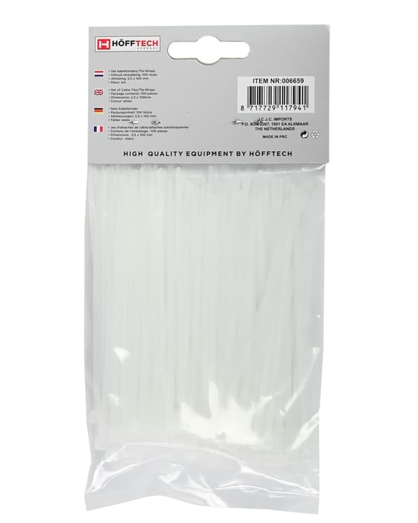 Kabelband 2.5 x 100 mm 100 st vit