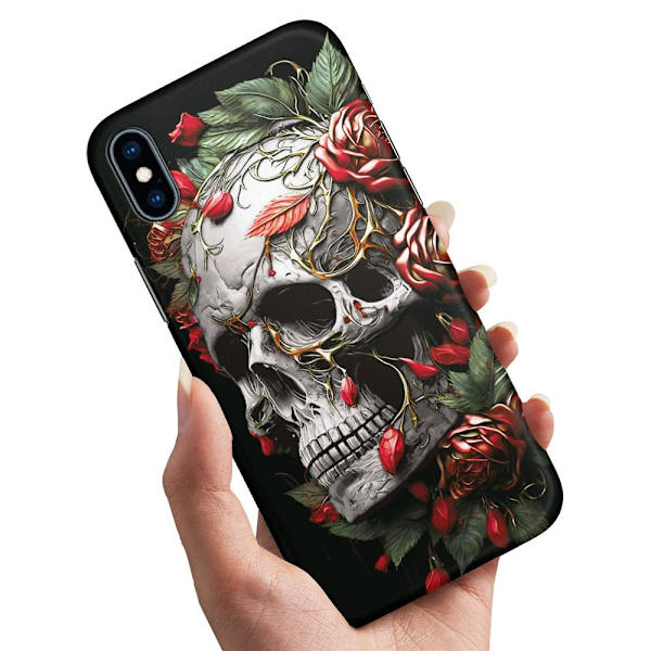 iPhone XS Max - Skal/Mobilskal Skull Roses