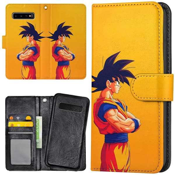 Samsung Galaxy S10 Plus - Plånboksfodral/Skal Goku