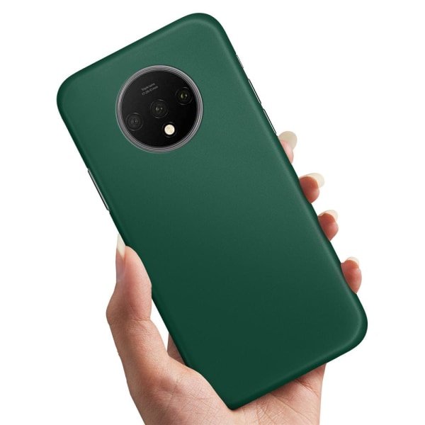 OnePlus 7T - Cover/Mobilcover Mørkgrøn Dark green