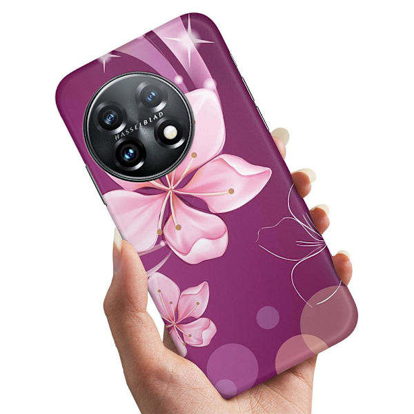 OnePlus 11 5G - Skal/Mobilskal Vit Blomma