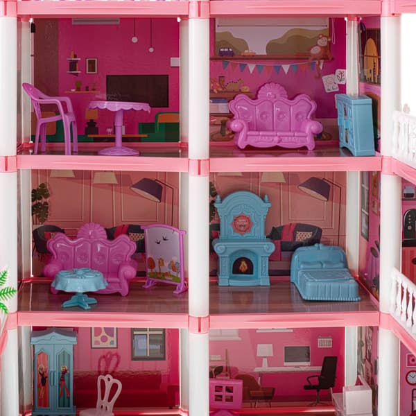 Dockhusvilla rosa DIY 4-våningsmöbler