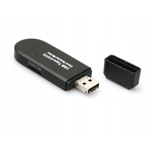 3-i-1 SD-kortlæser USB, USB-C & Micro USB
