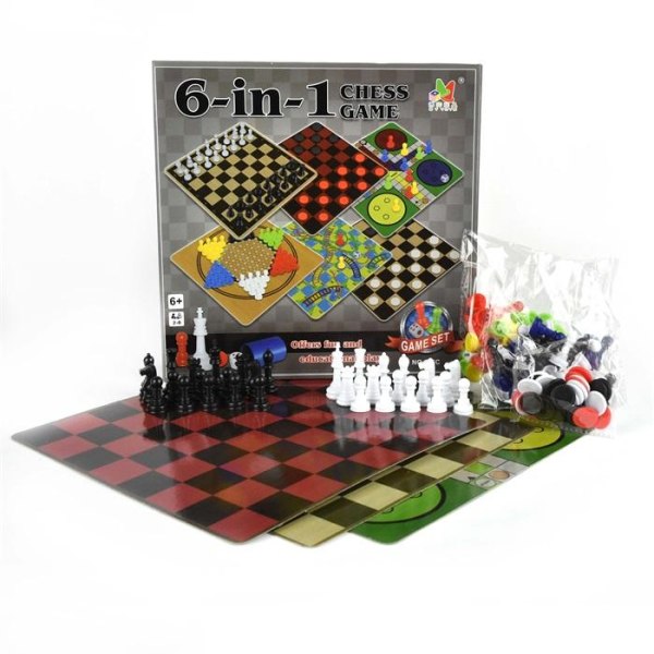 6-i-1 reisespill / festspill - sjakk / backgammon / fia etc. Multicolor  c36c | Multicolor | 800 | Fyndiq