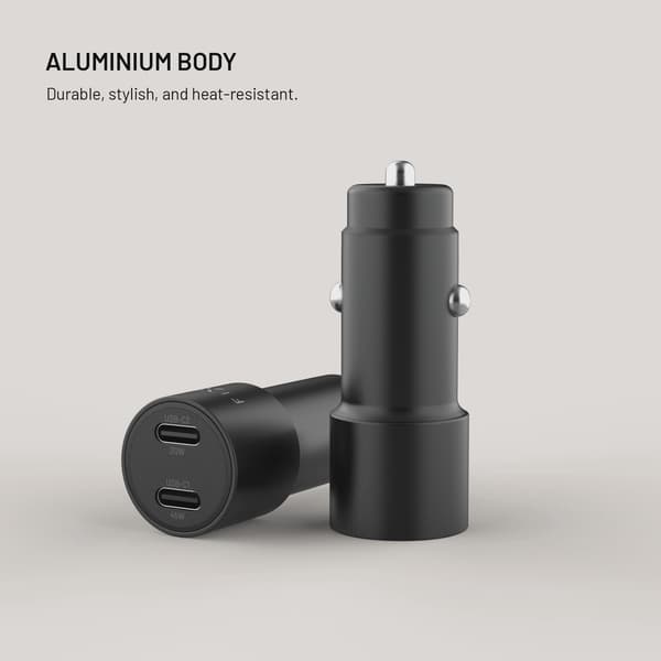 FIXED Supersnabb 65W 2x USB-C billaddare Svart
