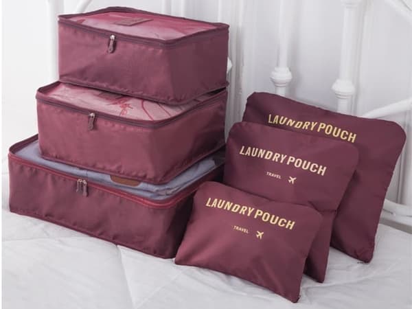 Organizer til Kuffert - 6-dele - Tasker til Rejse Wine red