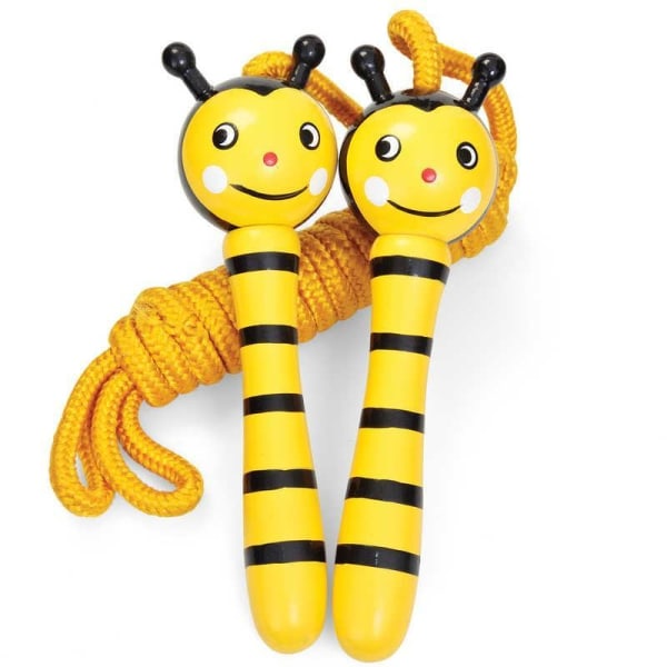 Hoppetov med træhåndtag til børn - Vælg design Yellow Bi