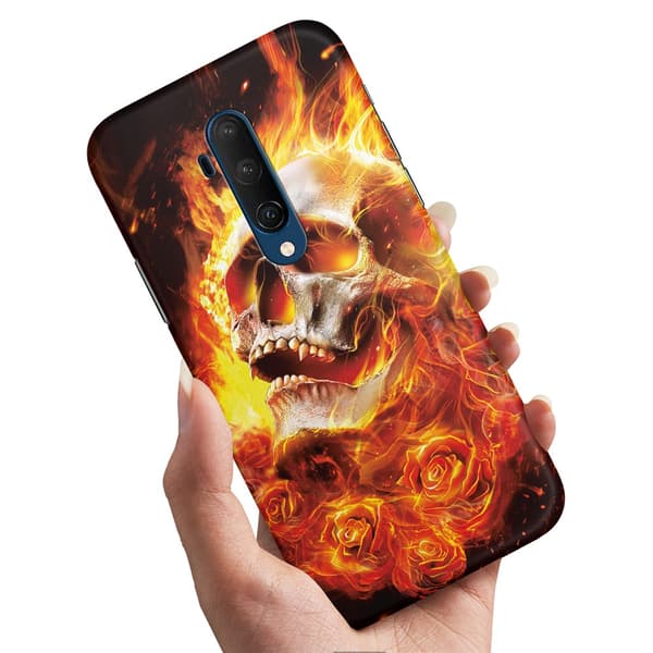 Deksel / Mobildeksel til OnePlus 7T Pro - Burning Skull