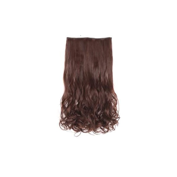 Clip-on Hair Extensions - Krøllet & Glatt Hår - 70 cm DarkBrown one size