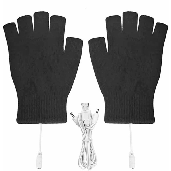Vanter med varmeplader / vanter / handsker / firkantede handsker Black one size