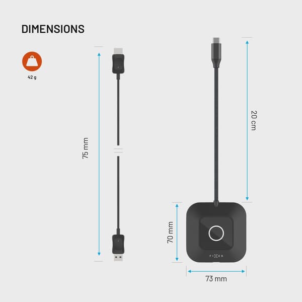 FIXED AirLink Trådlös USB-C/HDMI-sändare Svart