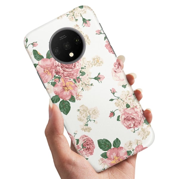 OnePlus 7T - Cover/Mobilcover Retro Blomster