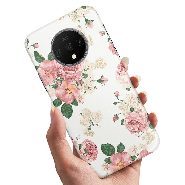 OnePlus 7T - Deksel/Mobildeksel Retro Blomster