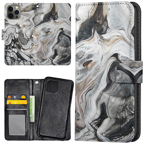 iPhone 13 Pro - Plånboksfodral/Skal Marmor multifärg