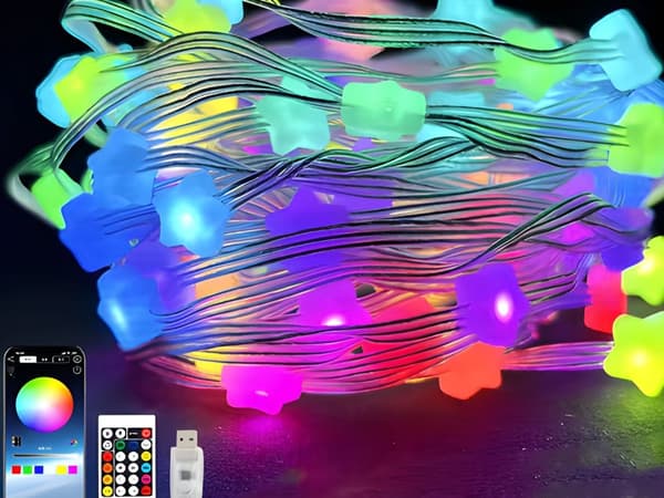 LED RGB stjärnslinga USB app fjärrkontroll