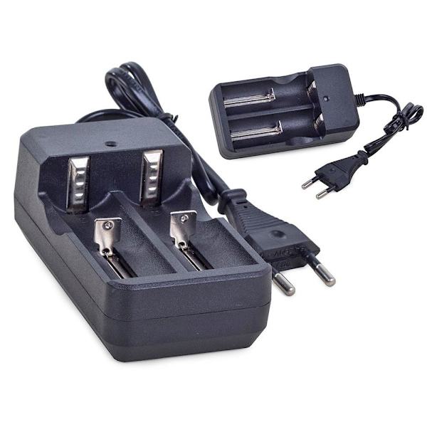 2x Batterioplader - 14500, 16340, 18650, 26650, 32650 Batterier Black