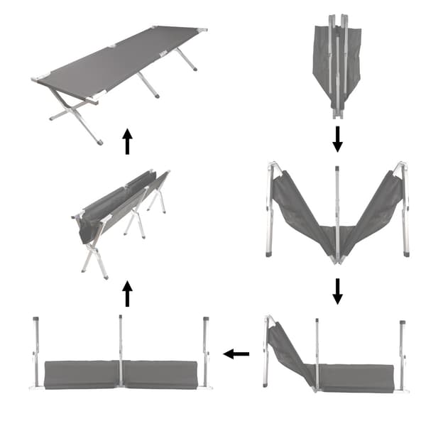 Solsäng / Campingsäng - Hopfällbar Svart