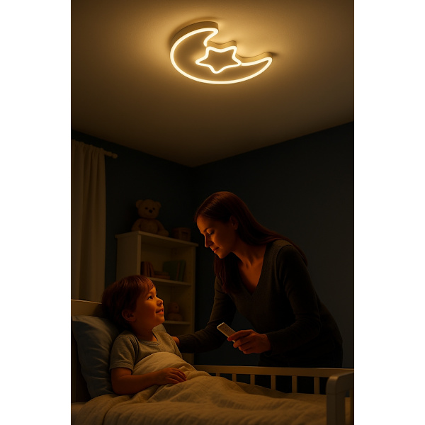 Takplafond LED vägglampa måne fjärrkontroll