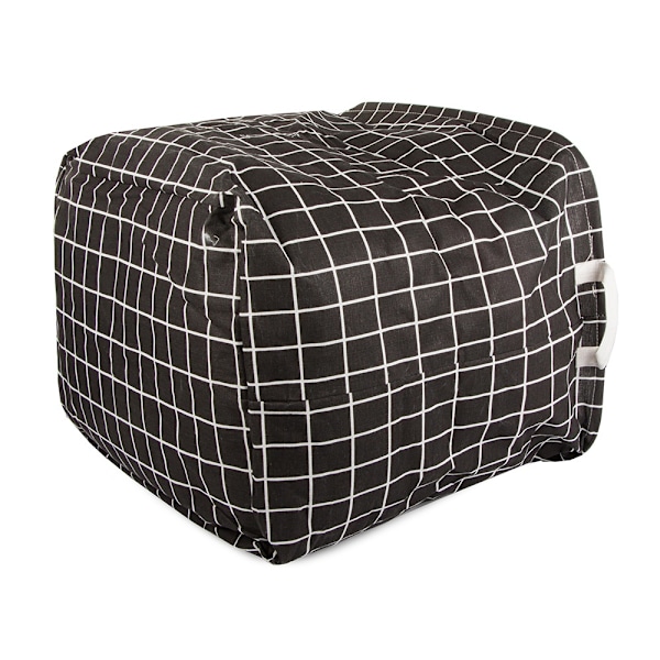 Hopfällbar Tvättkorg - 90L Black Svart (Rutig)