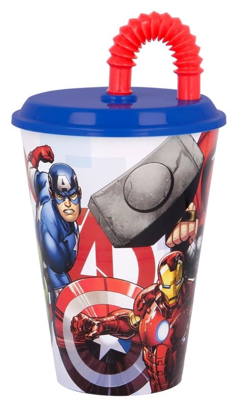 Avengers Heroic Squad sugrörsmugg, plast 430 ml