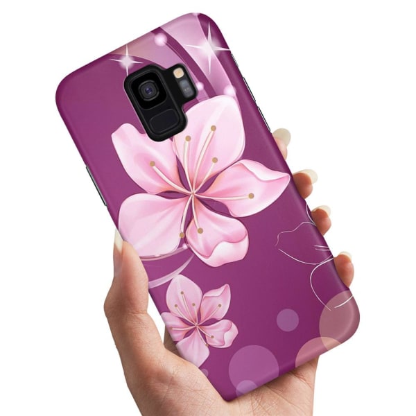 Samsung Galaxy S9 - Cover/Mobilcover Hvid Blomst