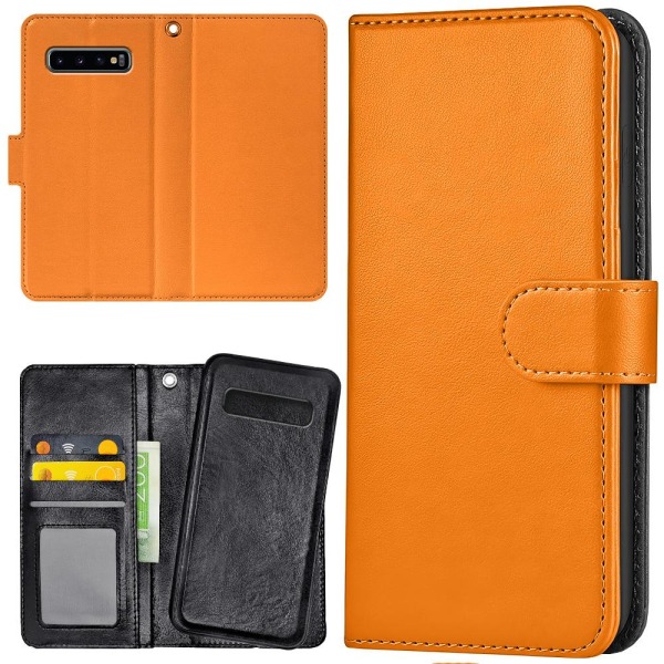 Samsung Galaxy S10 - Plånboksfodral/Skal Orange Orange