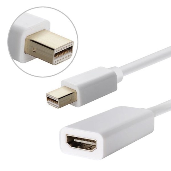 Mini Displayport till HDMI Adapter - 1080p Vit