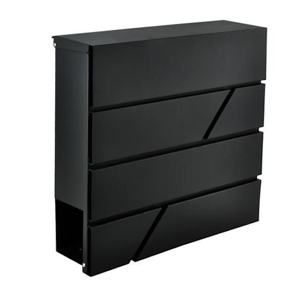 Brevlåda med Lås - Postlåda Black