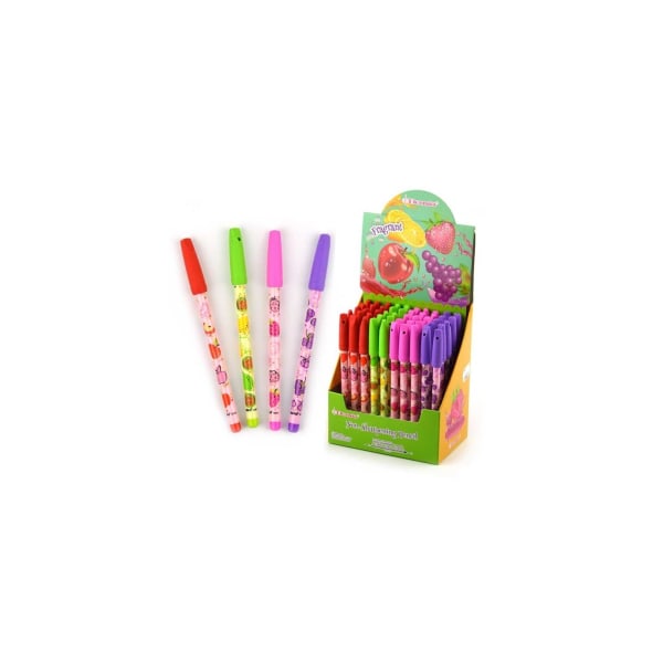 4-Pak - Stiftpen - Pen med Duftviskelæder Multicolor