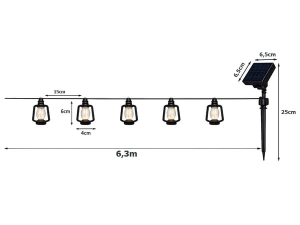 Solcellsslinga LED lyktor 30-LED