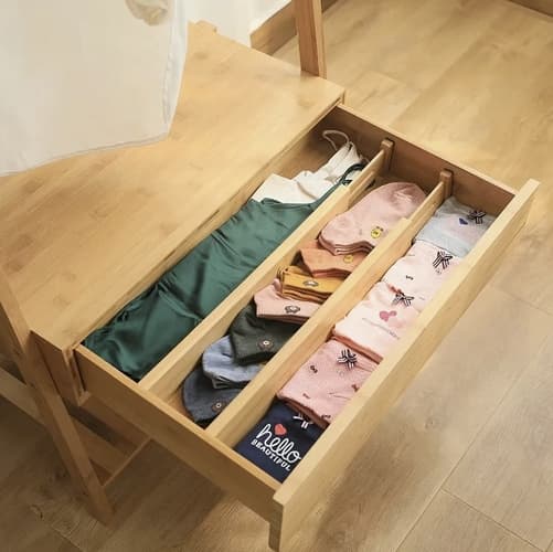 Justerbar Avdelare för Låda - 42-56 cm Trä - 4-Pack