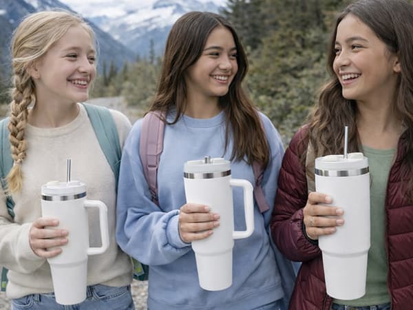 Termosmugg 1.2 L med sugrör White