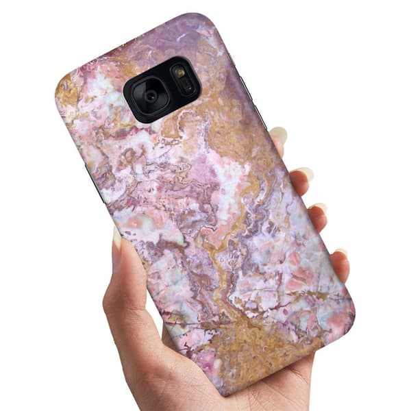 Cover / Mobilcover til Samsung Galaxy S7 - Marmor Multicolor