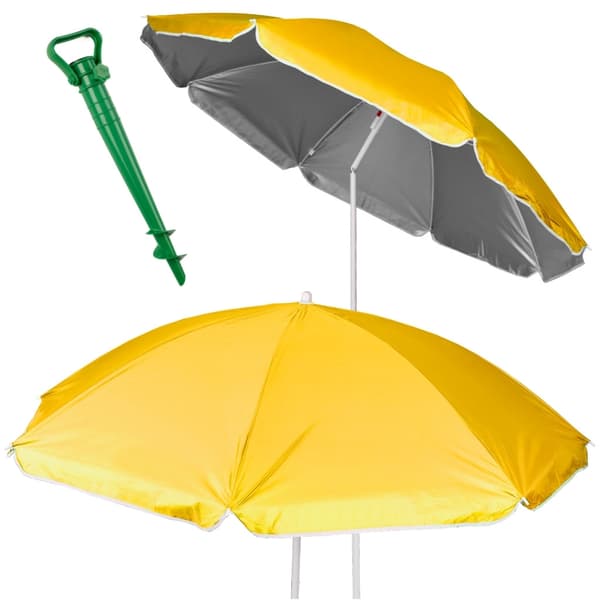 Strandparasoll - Parasoll med UV-skydd grå