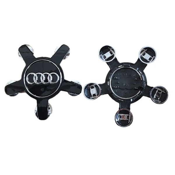 4-Kpl - Audi Keskimerkki - Auto Svart 70 mm / 135 mm