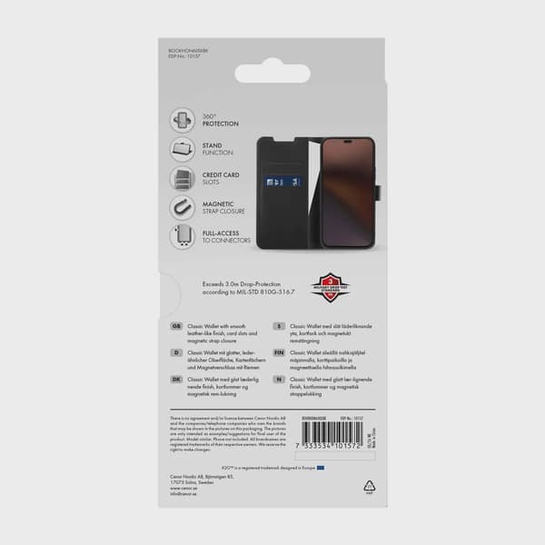 X2O Classic Wallet Plånboksfodral Honor 600 Lite Svart