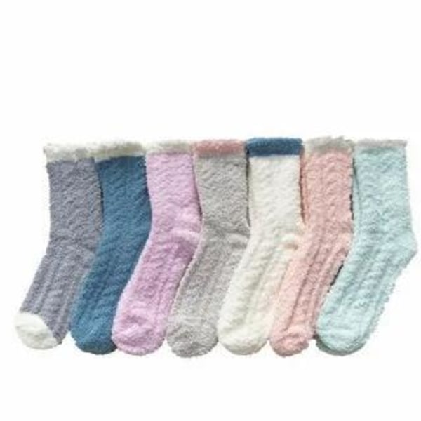 Sokker - Varme & fluffy MultiColor 6-Par