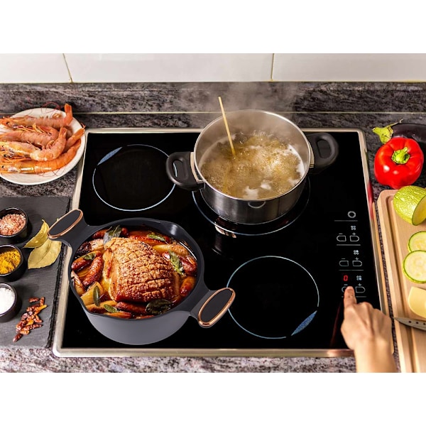7L Kastrull med lock - Non stick beläggning - Induktionshäll