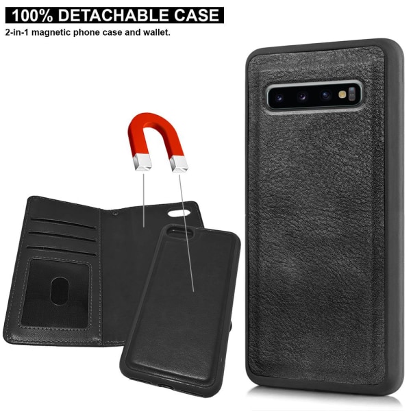 Samsung Galaxy S10 - Mobilcover/Etui Cover med Magnet Dark red