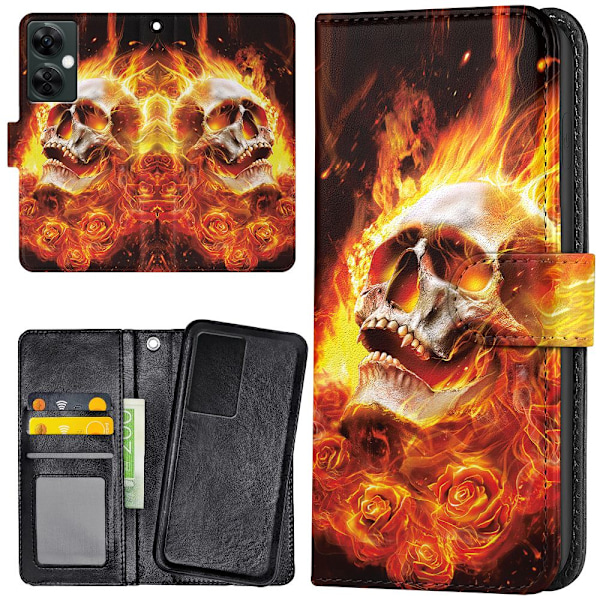 OnePlus Nord CE 3 Lite 5G - Lommebok Deksel Burning Skull