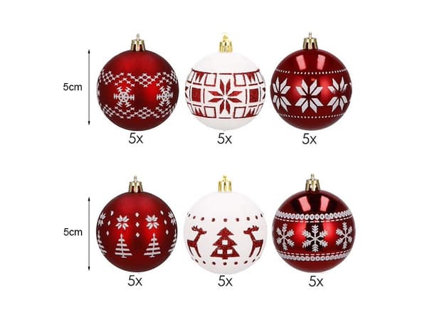 Julkulor 30-pack 5 cm - Oknäckbara dekorationer