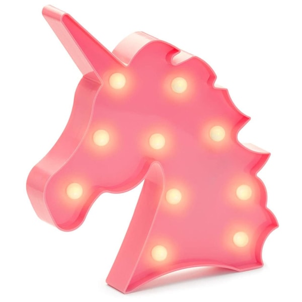 Nattlampa / LED-lampa - Enhörning / Unicorn Rosa