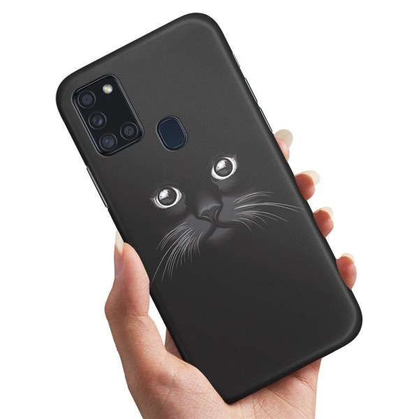 Samsung Galaxy A21s - Deksel/Mobildeksel Svart Katt